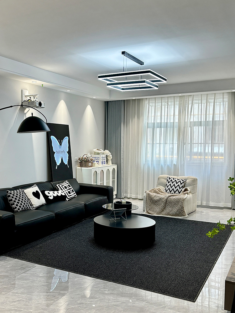 Black Carpet Living Room 2025 New Arrival Sofa Table Carpet Classy Accessible Luxury Bedroom and Household Carpet Stain-Resistant Easy to Care