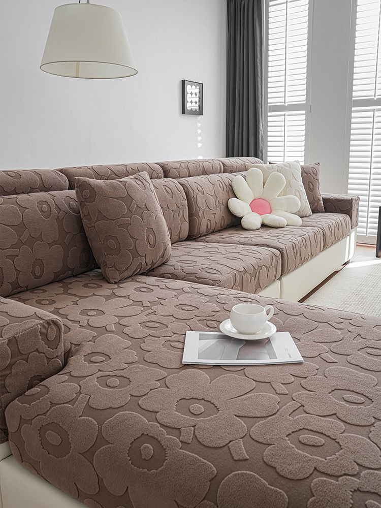 Winter 2025 New Warm Thickened Sofa Cover Non Slip Stretch Sofa Cover Cover Universal All-Inclusive Integrated Pad