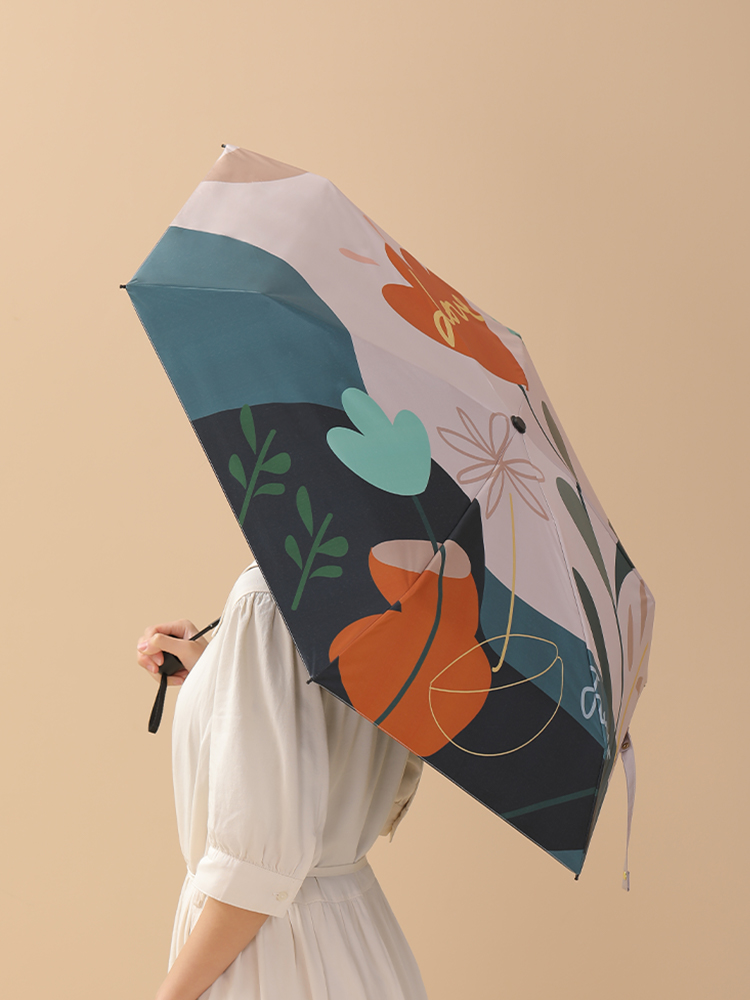 Fasola5 Fold Capsule Sun Umbrella Sun Protection UV Protection Small Portable Sun Umbrella Rain and Rain Dual-Use Sun Umbrella