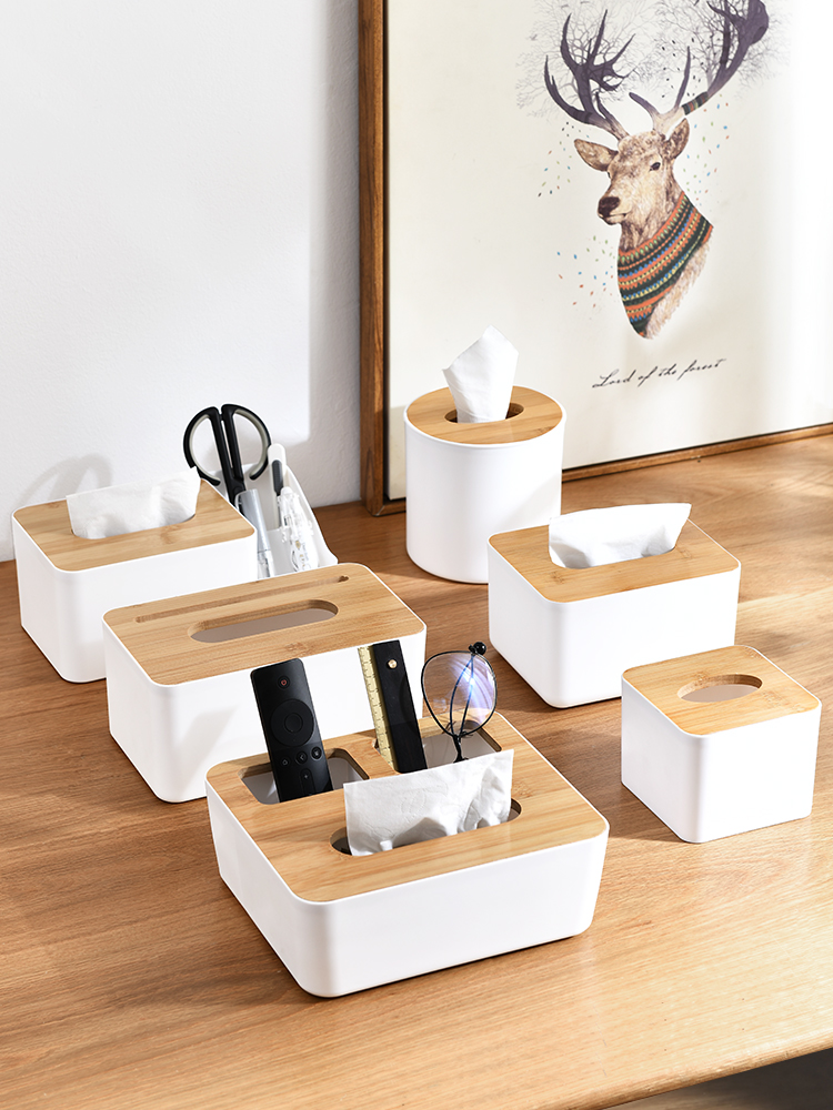 A Forget Desktop Tissue Paper Extraction Box For Home Living Room Napkin Coffee Table Remote Multi-Functional Storage Box Creative