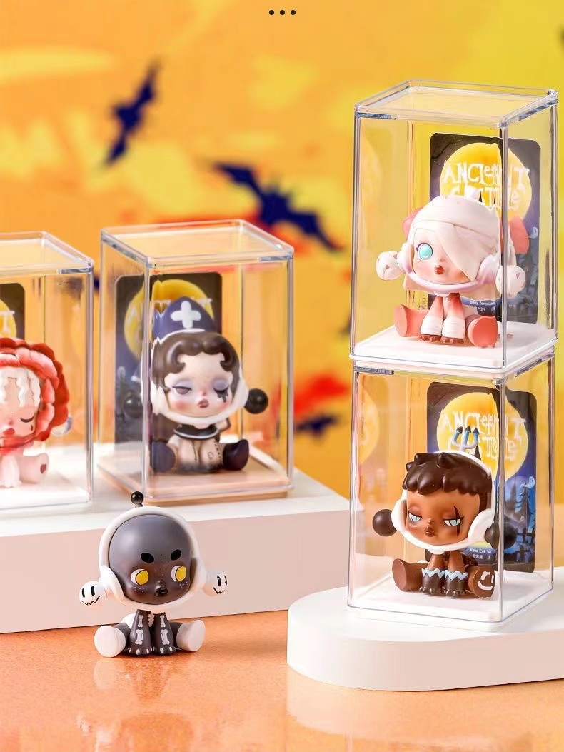 Single Hand-Made Blind Box Decoration Pop Mart Hand-Made Clay Desktop Dormitory Office Desk Surface Panel Dustproof Storage Box