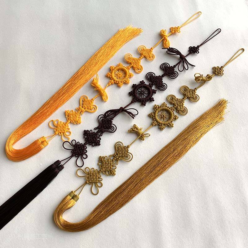 DIY Handmade Buddha Beads Swallowtail Main Tassel Chinese Knot Master Beiyun Buddha Tassel French Wheel Knot Square Bow Knot 7 Points