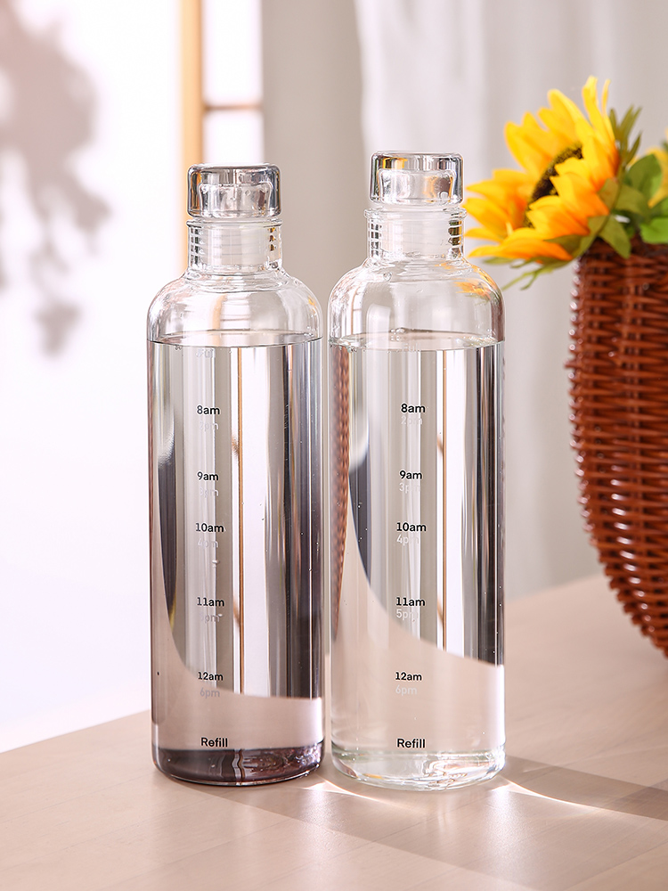 Time Scale Glass Ins Style Good-looking Juice Glass Men and Women Couple Portable Large Capacity Clear Water Cup
