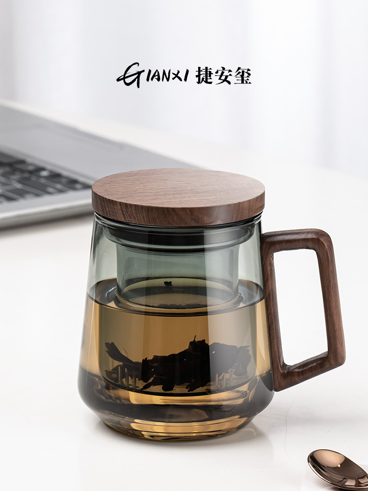 杰安喜咖啡杯 高端精致 轻奢茶杯 茶水分离 好看 英式下午茶玻璃杯