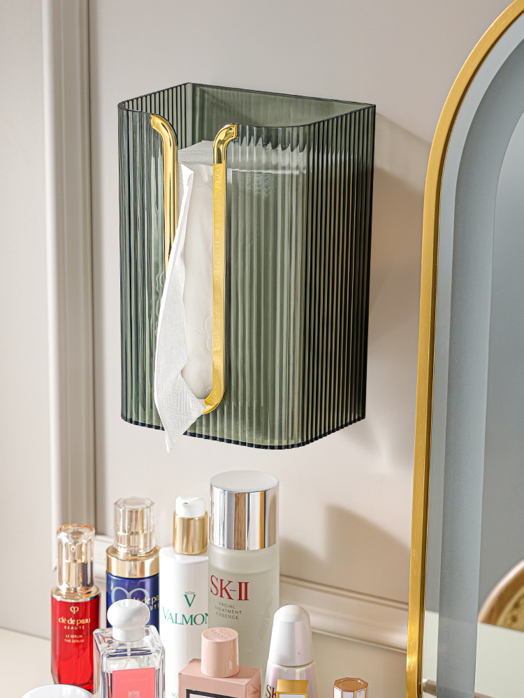 Tissue Box Wall-Mounted Punch-Free Toilet Kitchen and Toilet Face Cloth Storage High-End For Home Upside down Paper Extraction Box