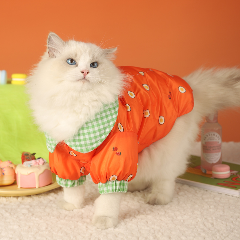 Pet down Jacket Winter Heattech Thickened Cat Kitten Autumn and Winter Clothing Ragdoll British Shorthair Winter Cat Clothes