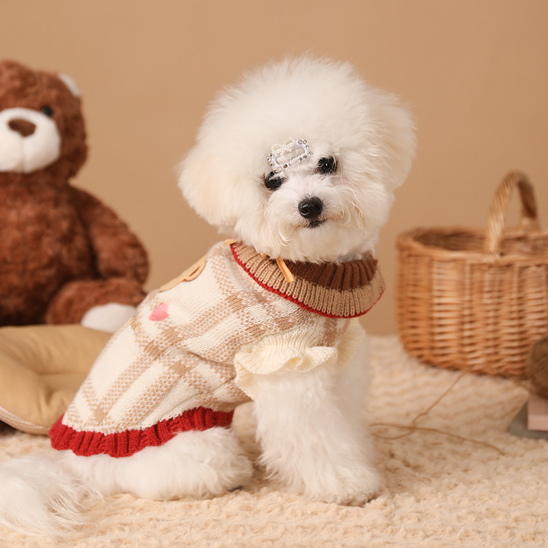 Dog Cat Clothes Autumn and Winter Sweater Kitten Small Size Dogs Winter Clothes Teddy Bichon Pet Clothing Winter Heattech