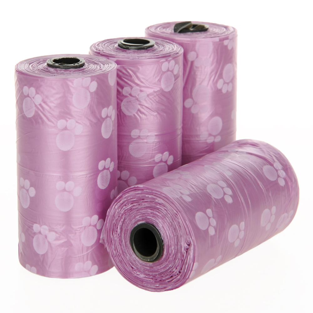 Doggie Bag 4 Pack Stool Bag Shit Pooper Scooper Clean Bag Portable Pet Garbage Bag Pet Supplies