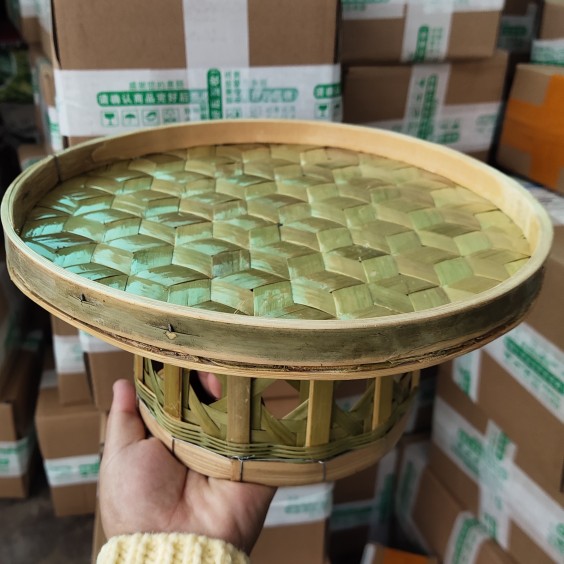 Small Altar Dining Plate Table Bamboo Woven Table Hand-Woven Table Dai Altar for Plate Yunnan Special Dining Table