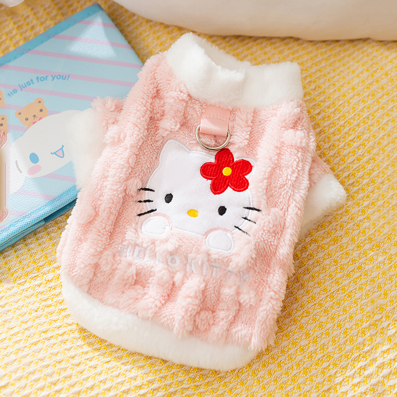 Hippie Dog Kitty Joint Name# Puppy Dog Traction Clothes Autumn and Winter Bichon Pet Small Size Dogs Teddy Autumn and Winter