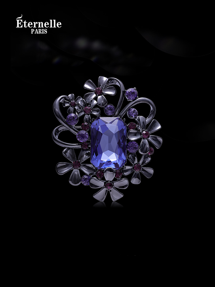 Eternelle French Eternal Teenage Dream Crystal Brooch High-End Exquisite Vintage Corsage Accessories Collar Pin