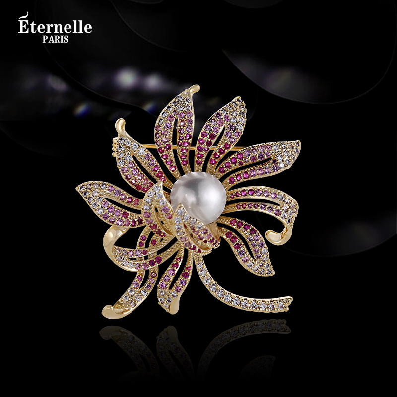 French Eternelle Fashion Style High-End Brooch Women's Temperament Light Luxury Ornament Collar Pin 2025 New Arrival Corsage