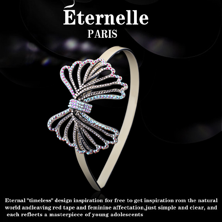 French Eternelle Austria Crystal Stylish Hair Accessories Fashion Style Butterfly Headband Elegant Hairband Decoration