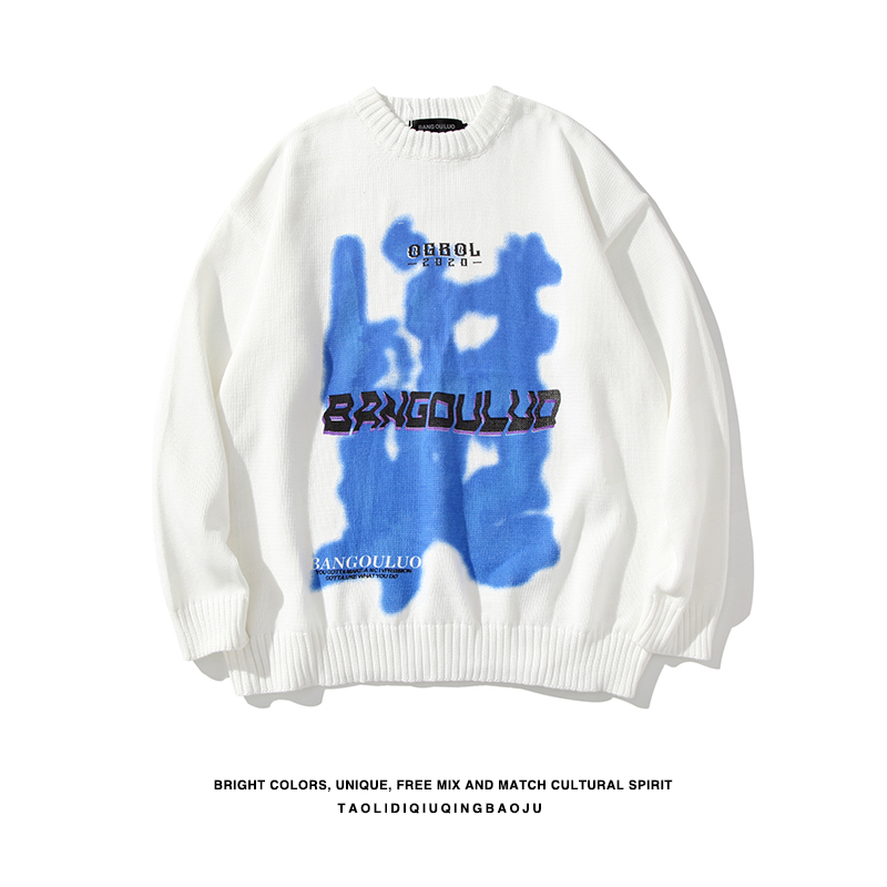 Popular Loose European and American Style Hip-Hop Sweater for Couples