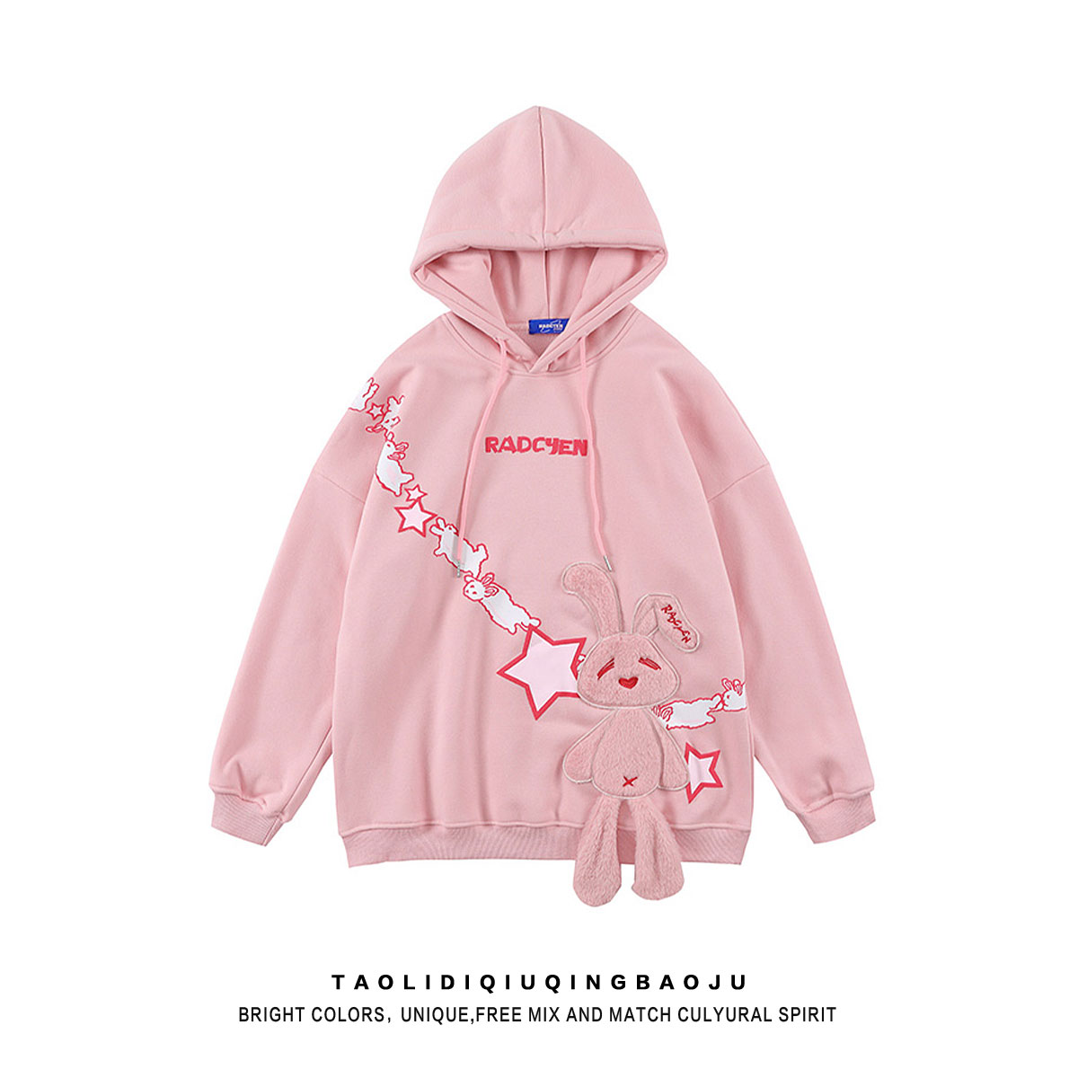 Fashion Brand Escape from Earth Velvet Padded Loose Preppy-Style Sweatshirt