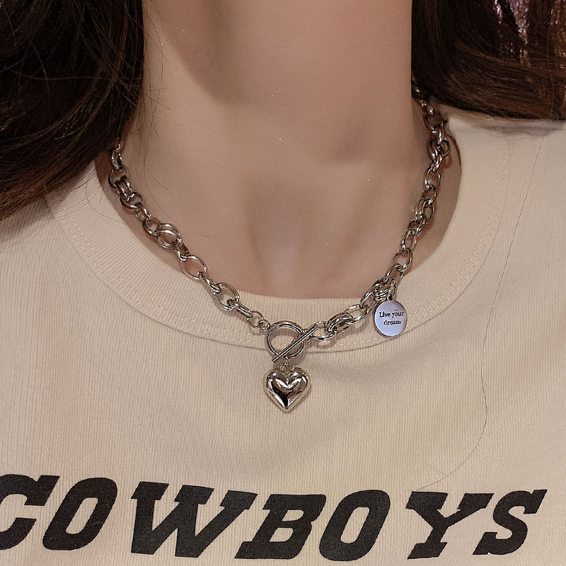 Niche Style Titanium Steel Hip Hop Sweet Cool Sweater Women's Necklace