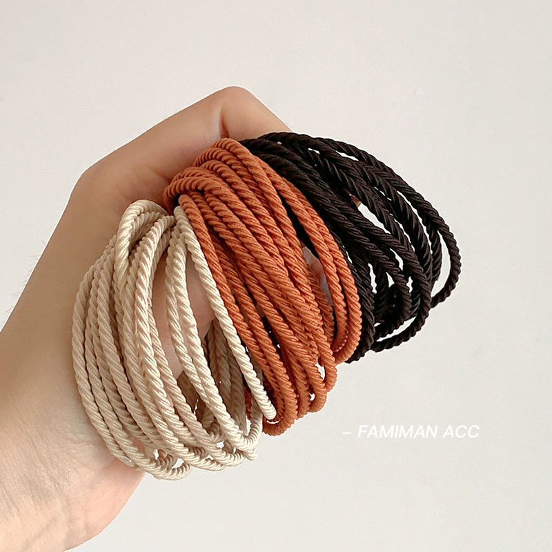 High Elastic Durable Rubber Band Leather Cover Simple Black Elegant Hair Band Hair Rope Female Head Rope Bun Hair Ornament