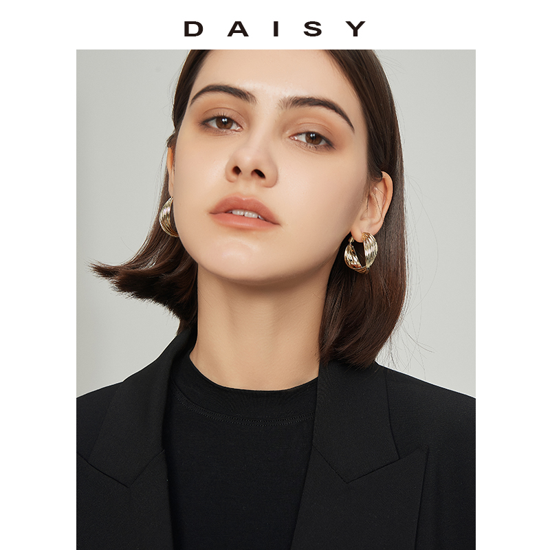 Women's Ins Niche Personality Ear Rings round Ring