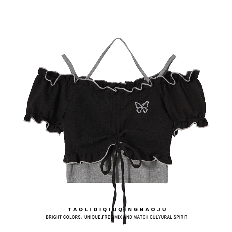 Camisole Silm Niche Style Short Tops Halterneck