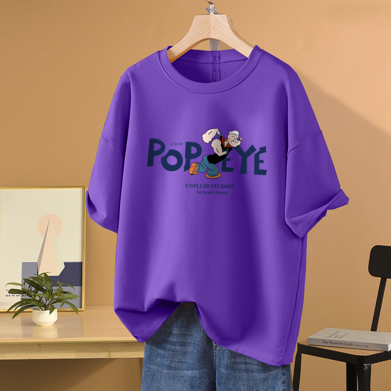 Retro 150.00kg Oversized Girls' Top Ins Short-Sleeved T-shirt