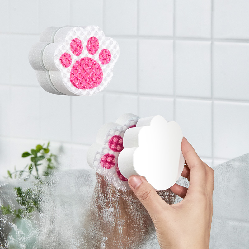 Japan Import Cat's Paw Mirror Window Cleaning Mirror Faucet Descaling Cleaning Sponge Decontamination Descaling Traceless