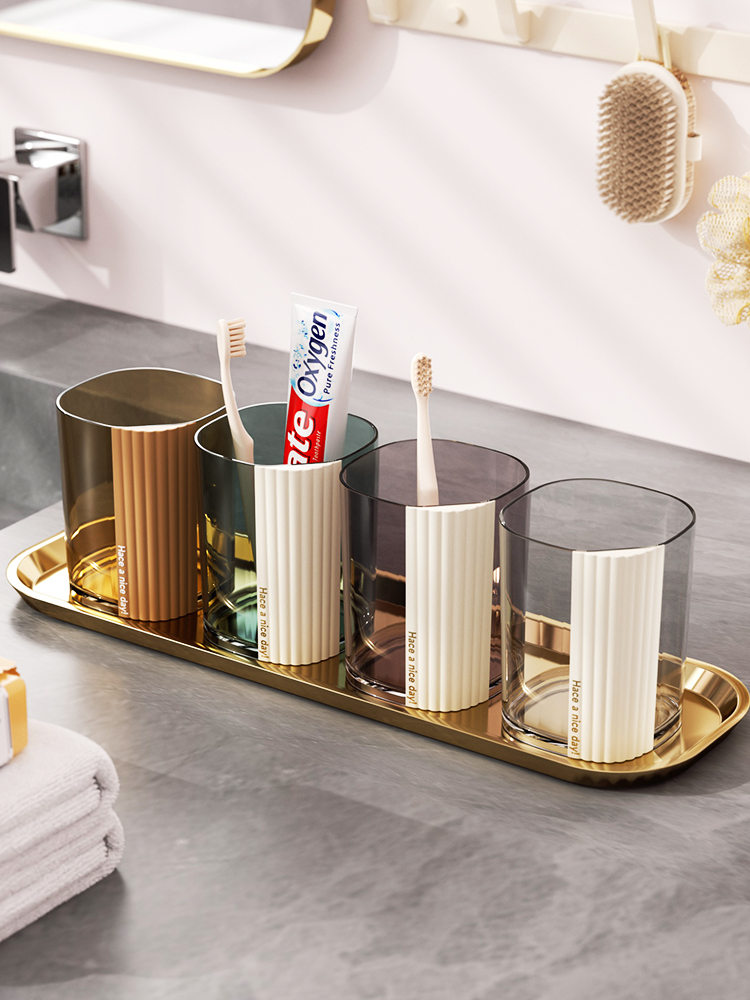 Gargle Cup Couple Toothbrush Cup Child Wash Cup Transparent Toothpaste Toothbrush Storage Box For Home Accessible Luxury Tooth Mug
