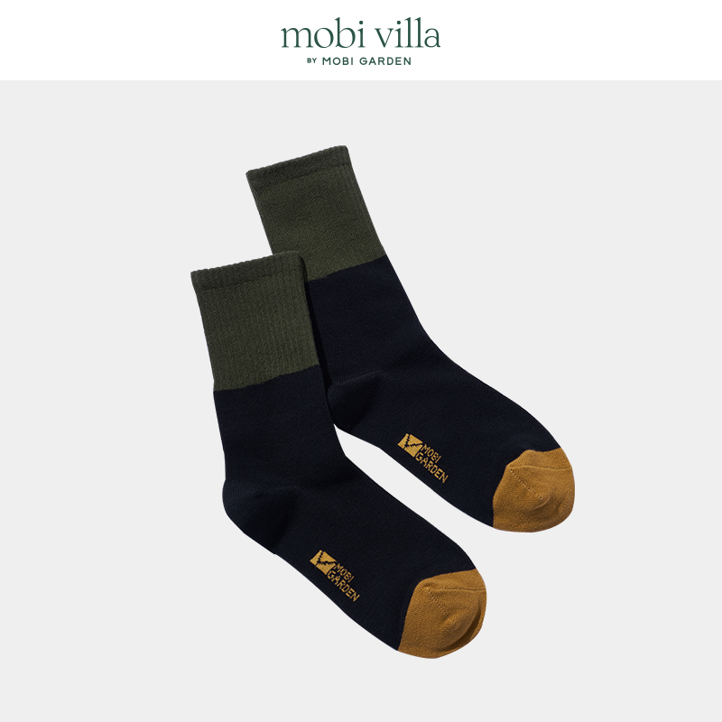 Mobi Garden Middle Tube Cotton Socks Sweat-Absorbent Breathable Spring All Year Round Color Matching Socks Male and Female Stockings Solid Color Socks