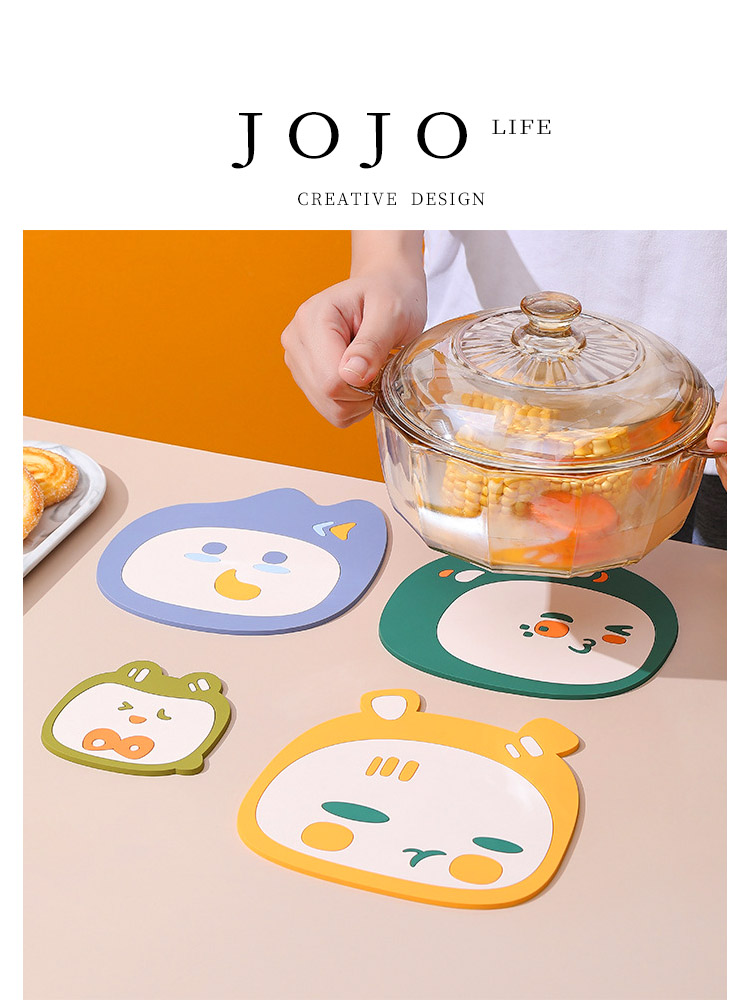 Jojo's L. Pd. Emotion. Heat Proof Mat Home Cartoon Potholder High Temperature Resistant Coasters Mat Emoji