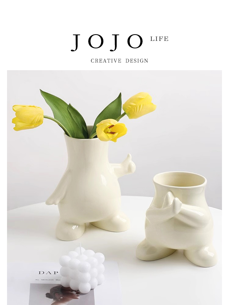 Jojo's L. PD · Gesture · Vase Cream Style Ceramic Flower Arrangement Domestic Ornaments | Gesture