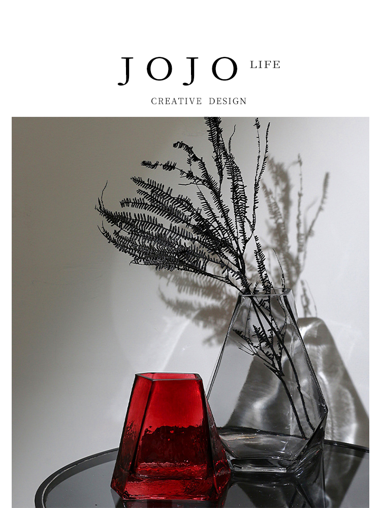 Jojo's L. Pd. Straight. Scandinavian Creative Geometric Straight Edge Glass Vase Flower Straight Edge
