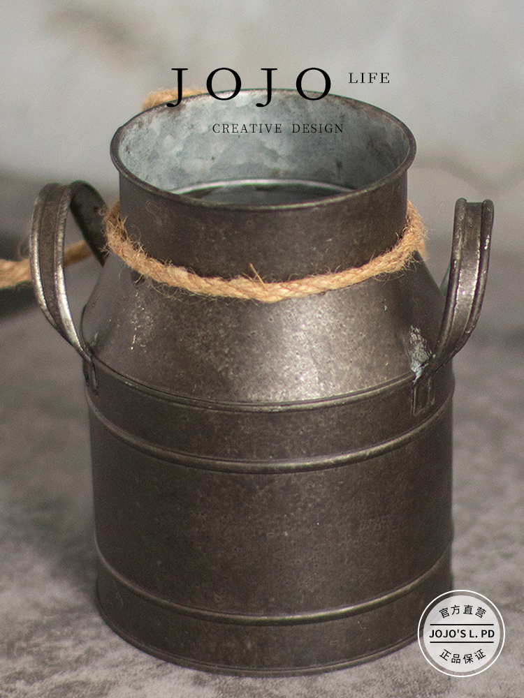 Jojo's L. Pd. Vocabulary. Retro Distressed Iron Bucket Flowerpot Vase Decorative Ornament | Lexicon