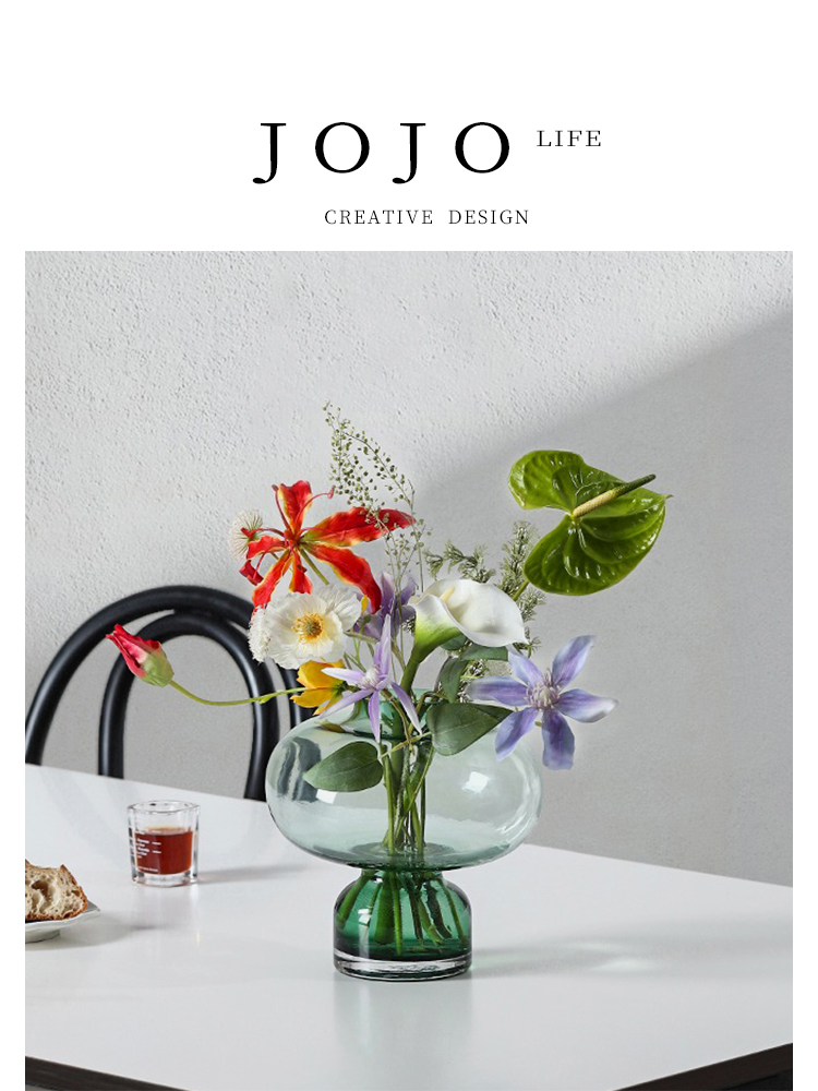 Jojo's L. Pd. Semiarc. Accessible Luxury Glass Vase Transparent Modern Minimalist Furnishings Living Room Semi-Arc