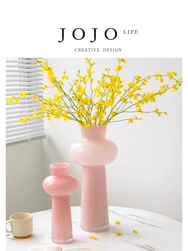 Jojo's L. Pd. Jasmine. Vase Minimalist Modern Pink Cloud Tower Glaze Classy Ornaments | Chateau