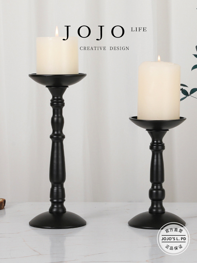 Jojo's L. Pd. Step. American Candlestick Retro Black Iron Craft Decorations Candle Romantic | Not Mai