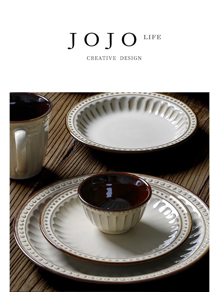 Jojo's L. PD · Three Tableware For Home European Ceramic Creative Western Food Noodle Bowl Deep Plates | Three-Dimensional