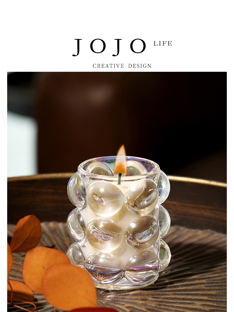 Jojo's L. Pd. Rogge. Bubble Cup Fragrance Candle Soy Wax Aromatherapy Candle Wooden Core