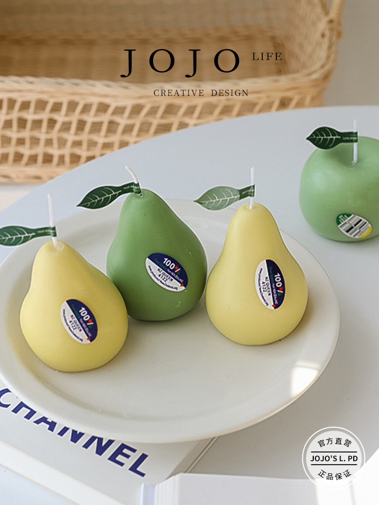 Jojo's L. Pd. Mr. Grocery. Pear Fruit Aromatherapy Candle Domestic Ornaments | Silent Guest