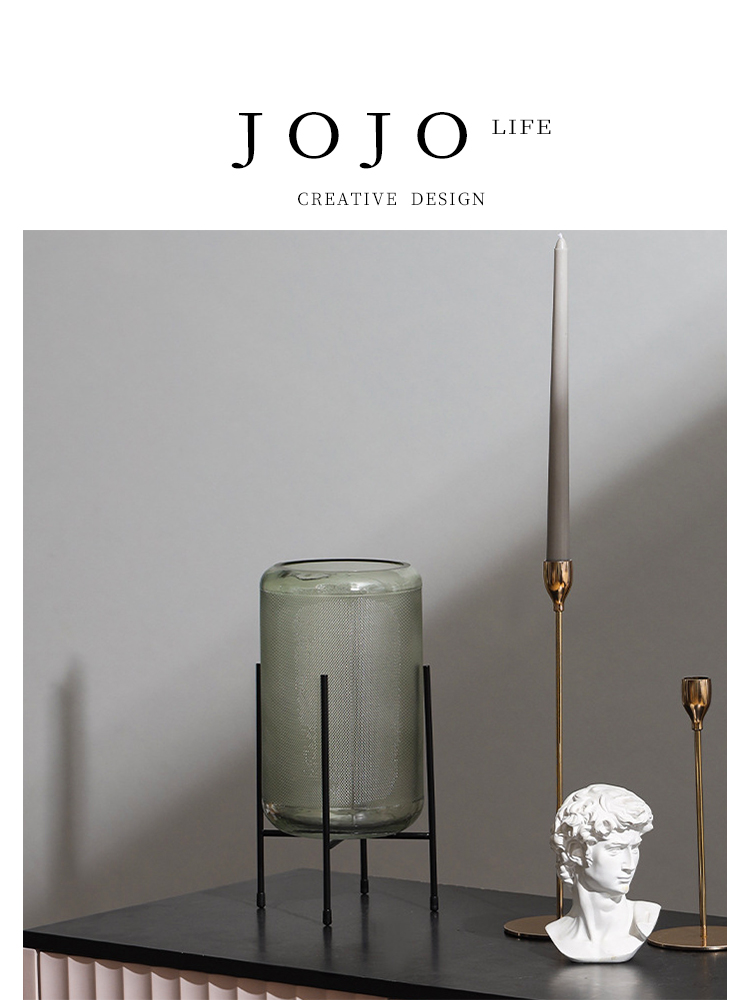 Jojo's L. Pd. Only. Vase Scandinavian Creative Upscale Green Straight-leg Hydroponic Iron Art Only Love