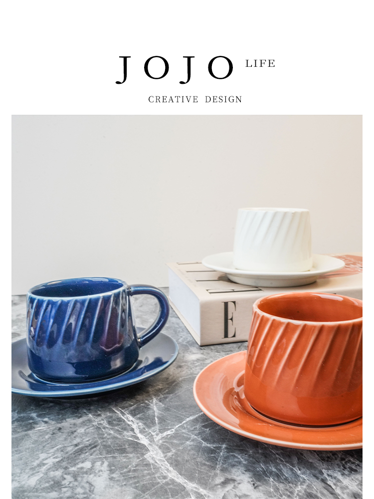 Jojo's L. PD · Spiral · Cup Set For Home Stripes Coffee Cup Dish Plate Spoon Suit | Spiral