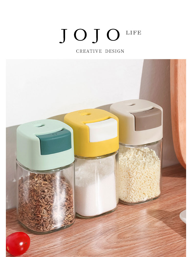 Jojo's L. PD · Pepper · Kitchen Pressing Quantitative Glass Control Salt Bottle Seasoning Box | Capsules