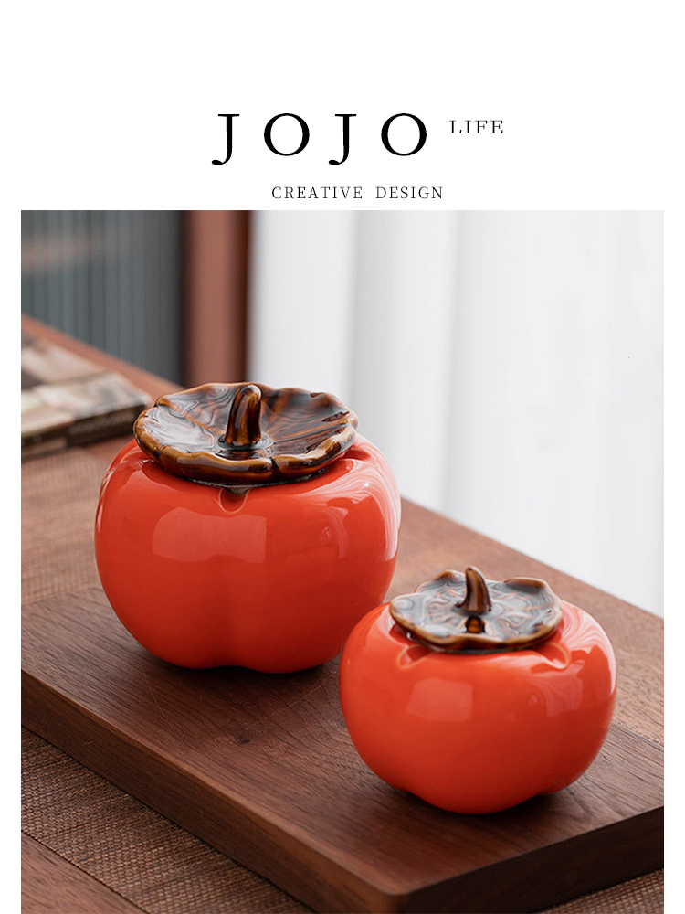 Jojo's L. Pd. Peto. Ashtray Ceramic Creative For Home Office with Lid Prevent Fly Ash Biduo