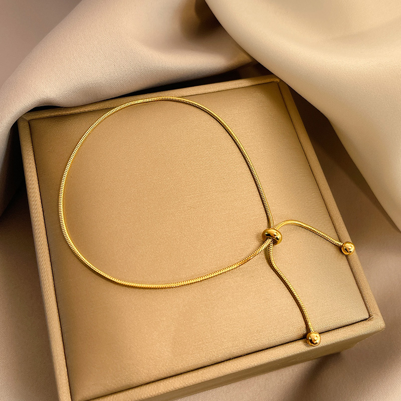 Instagram Pull Girls Titanium Steel Korean Style Minimalist Clavicle Chain