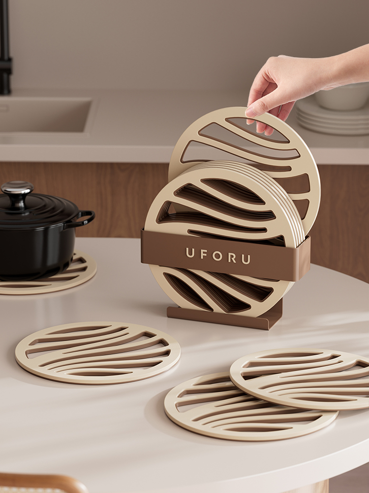 Heat Proof Mat For Home Kitchen Unit High Temperature Resistant Scald Preventing Met Casserole Bowl Plate Pad High Color Value Thickened Coaster Non-Slip Mat