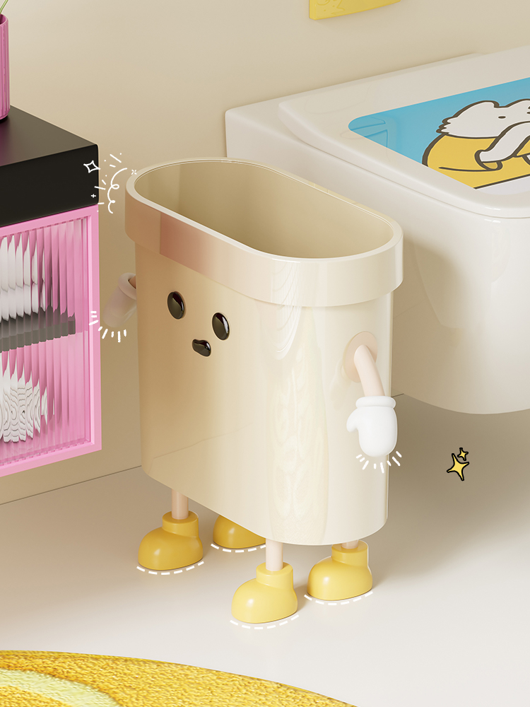 Trash Can For Home 2025 New Arrival Toilet Large Capacity Good-looking without Lid with Pressure Ring Wastebasket Gap