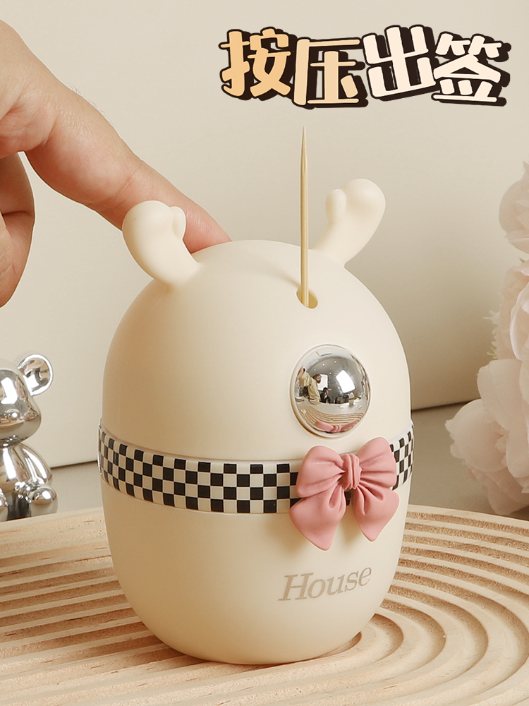 Toothpick Box Automatic Pop-up For Home Stylish Creative Upscale Press Type Cute Deer Internet Celebrity Toothpick Holder Good-looking