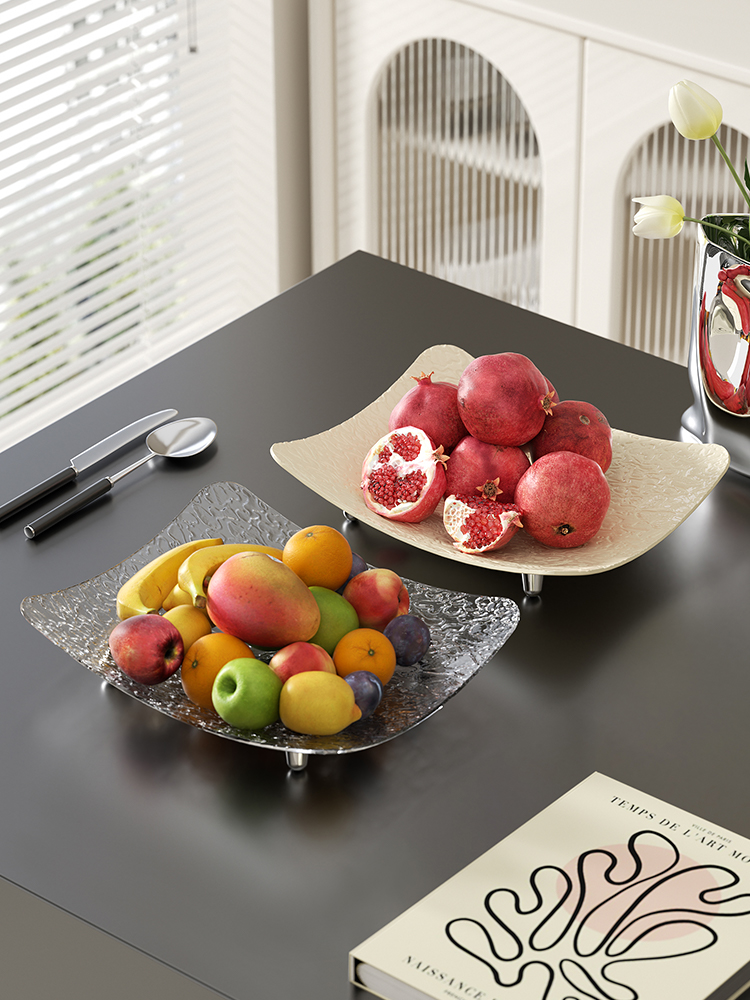 Fruit Plate Living Room Home Tea Table Fruit Plate Accessible Luxury High-Grade 2023 New Arrival Crystal Moving into the New House Exquisite Snack Dish