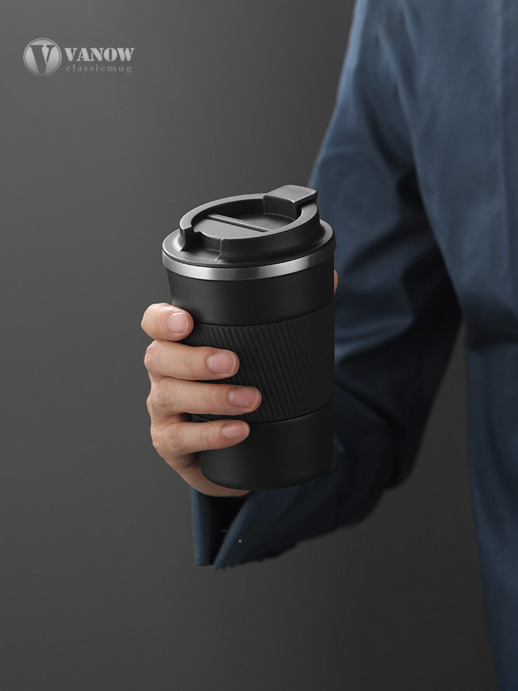 Vanow Coffee Cup Men Portable Ceramics Liner Stainless Steel Car Traveling Insulation Water Cup 2025 New Arrival
