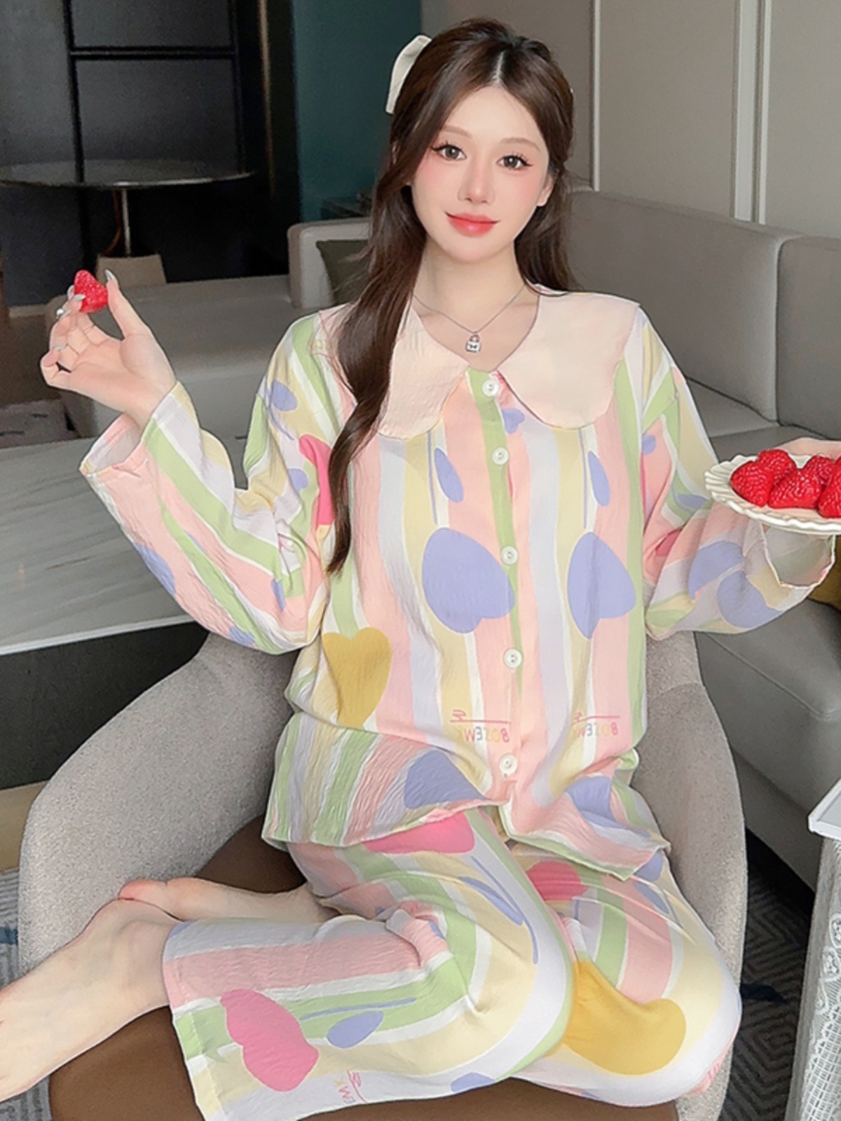 Padded Pajamas Women's Autumn and Winter 2025 New Arrival Long Sleeves Sweet Cute Princess Net Red Wind Homewear Suit