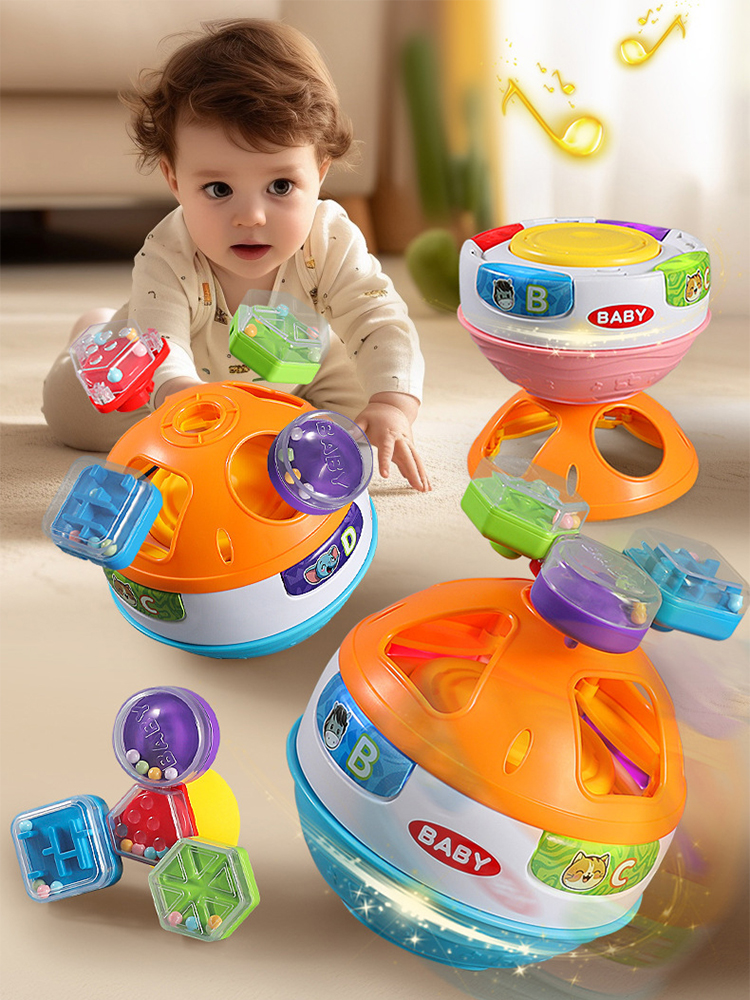 Multifunctional Rotating Ball Baby Crawling Toy Music Drum 0-1 Year Old Baby Crawling Guide Puzzle Learning Climbing Handy Gadget
