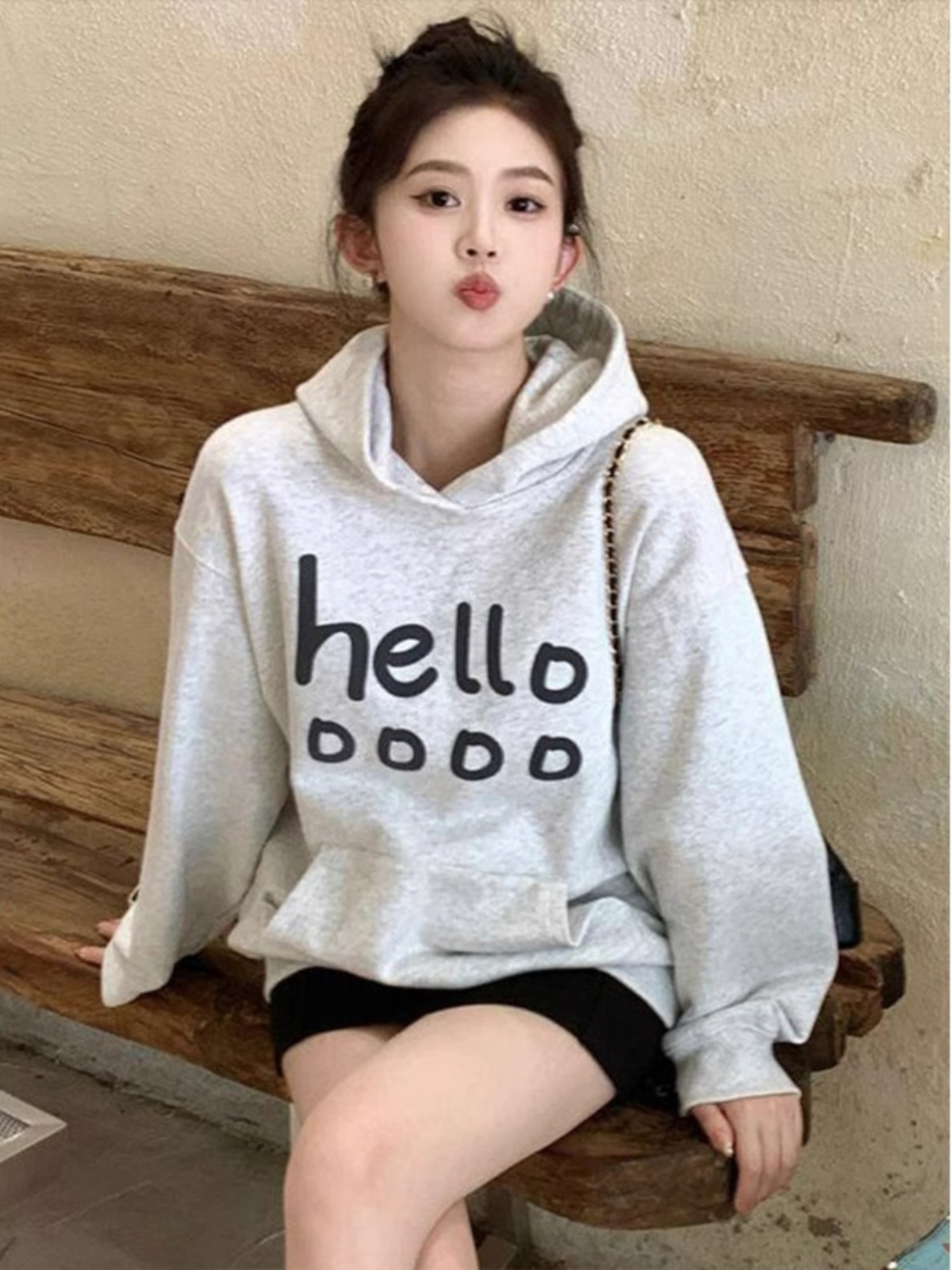 Early Autumn Gray Hoodie Sweatshirt Women's Spring and Autumn 2025 New Arrival Best Selling Idle Style Loose Long Sleeve Top Women